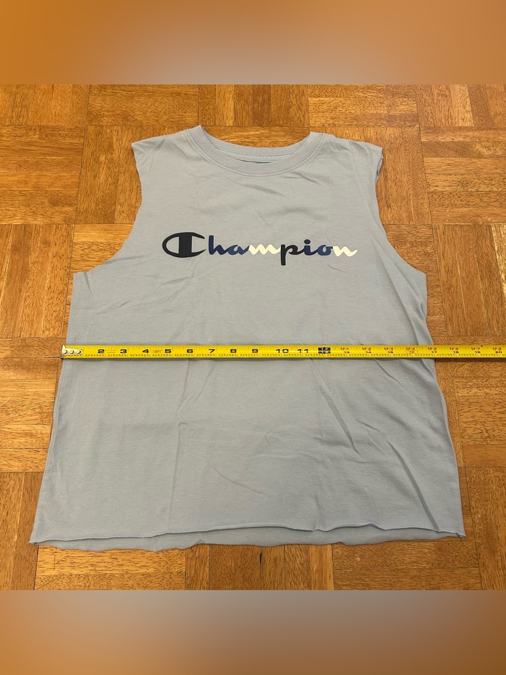 Champion Boy's Blue Logo Crew Neck Sleeveless Tank Top Regular Size XL